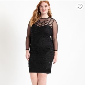 NWT Eloquii Embelleshed Mesh Dress - Black/sequins